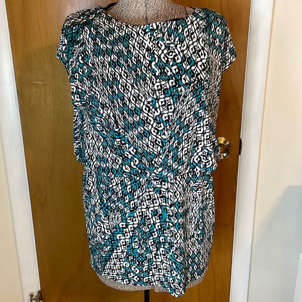 AB Studio Womens Medium Waist Defined Cap Sleeve Dress